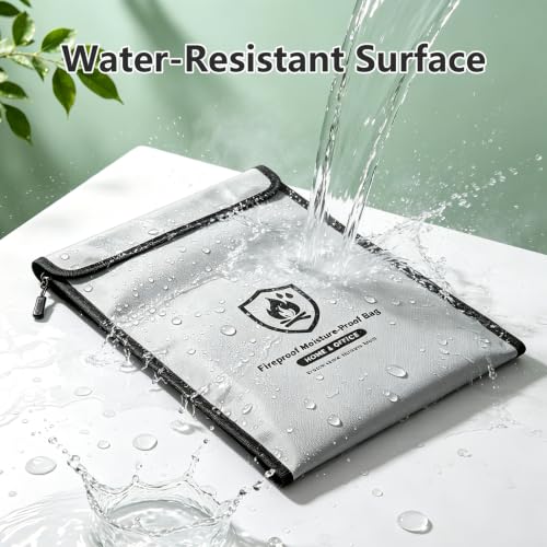 BBMars 3 Pack Fireproof Waterproof Document Bag, Zipper Money Pouch