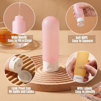 20 Pack Travel Bottles for Toiletries, Travel Containers with Pill Case - color: Multi Color B