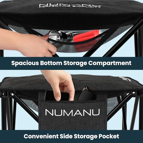 NUMANU Padded Folding Camp Stool for Adults 2-Pack, Footrest, 500 lbs - size: 2PK (2x Seats)