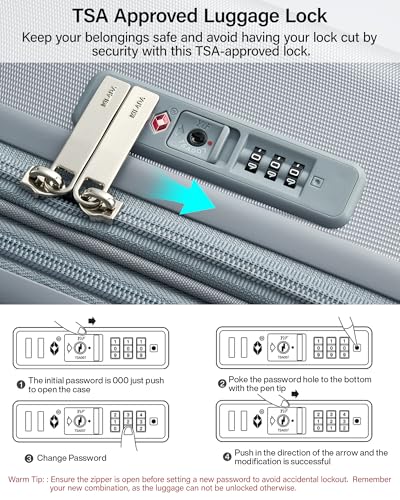 MILADA 24-Inch Hardside Expandable Medium Checked Luggage Suitcase, Silver - color: Arctic Silver, size: Checked Medium 24 inch
