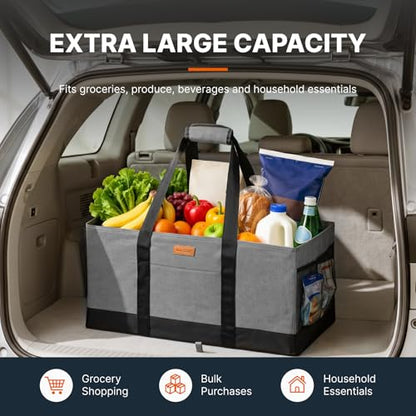 WONDAY Grey Foldable Utility Tote Bag, Reusable Grocery Bag - color: Grey
