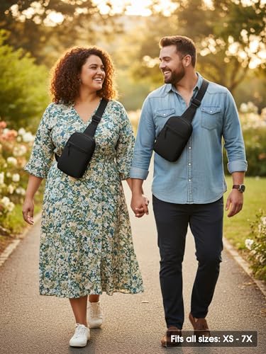 FORZAROCKET Plus Size Sling Bag | XL Extended Strap 70" | Women Men Small Crossbody Bag | Anti-Theft Backside Pocket