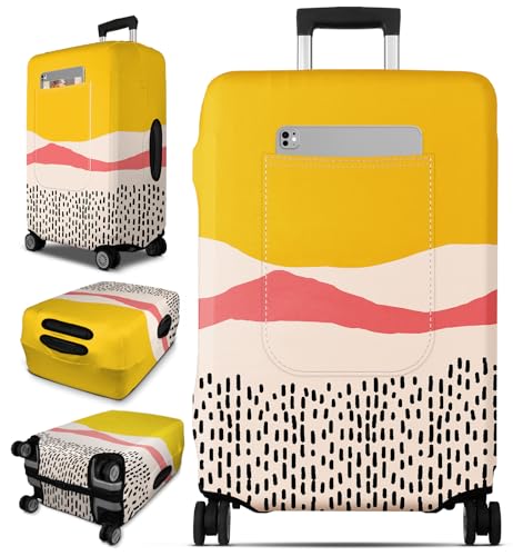 Slohif Luggage Cover for Suitcase Tsa Approved Protector - Luggage Sleeve Large Suit Case Cover Travel Stretch Baggage Case Protective Washable Fit 18-20 Inch Patchwork XS