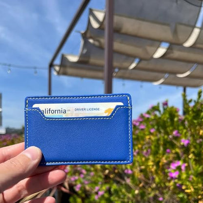 Minimalist Wallet for Men & Women – Ultra Slim Credit Card Holder Small Front Pocket Wallet – Compact, Thin, Lightweight Design - style: 2-card (Blue)