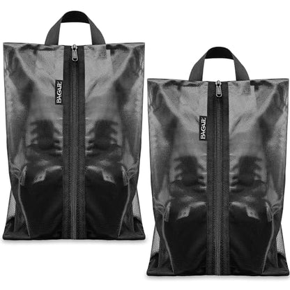 Bagail Shoe Bags for Travel, TPU Water Resistant Shoe Pouch(2Psc, Black)