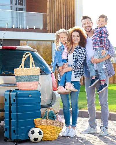 Suitour Luggage 3 Piece Sets Hard Shell Luggage Set with Spinner Wheels, TSA Lock, 20 24 28 inch Travel Suitcase Sets, Cerulean Blue - color: Cerulean Blue, size: 3-Piece Set (20/24/28)