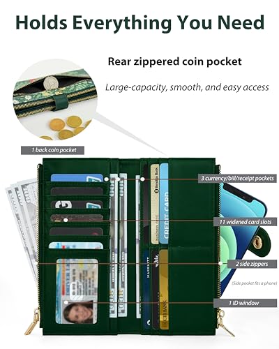 Cat Floral Women's Wallet,Thin RFID Card Holder with Zipper Pocket - color: Cat, size: Bifold