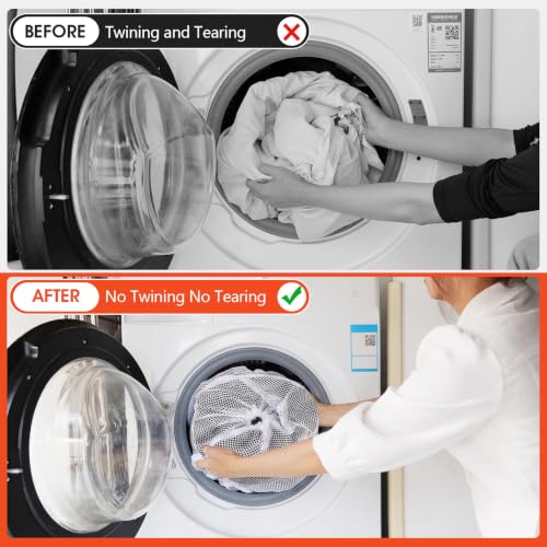 MADIKA 4Pcs Laundry Bags Mesh Wash Bags, Heavy-Duty, M/L/XL/XXL Size, White - color: White, size: XX-Large + X-Large + Large + Medium
