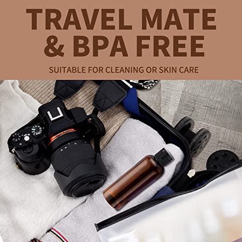 LISAPACK 3.4 oz Travel Bottles for Toiletries, Plastic Shampoo Containers - color: Brown
