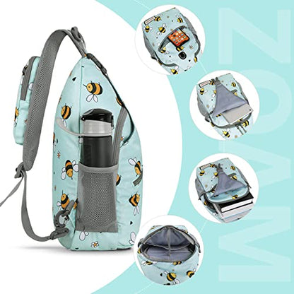 ZOMAKE Sling Bag,Small Crossbody Sling Backpack Shoulder Daypack for Travel - color: Bee Blue, size: 8L