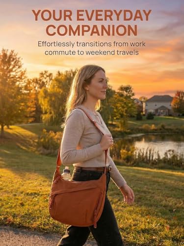 TeeYee Slouchy Crossbody Bag Leisure Hobo Crescent Bag for Women and Men - color: 324orange