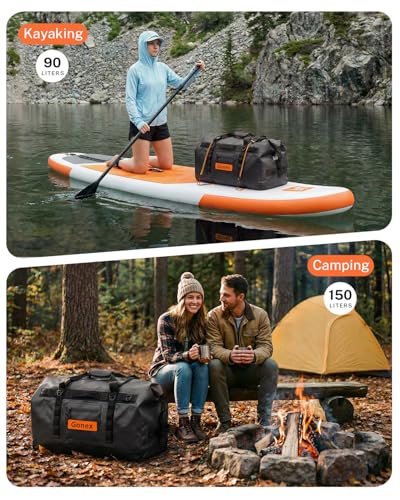 Gonex Waterproof Duffel Bag, 150L Heavy Duty Dry Bag, Reinforced Bottom - color: Black, size: 150L