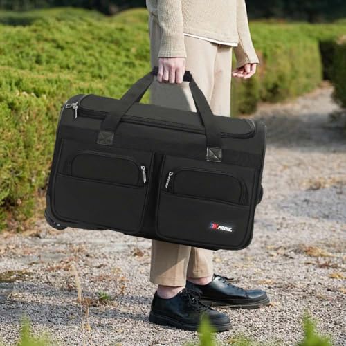 22'' Large Rolling Duffle Bag w/Wheels and Handle - size: 22in