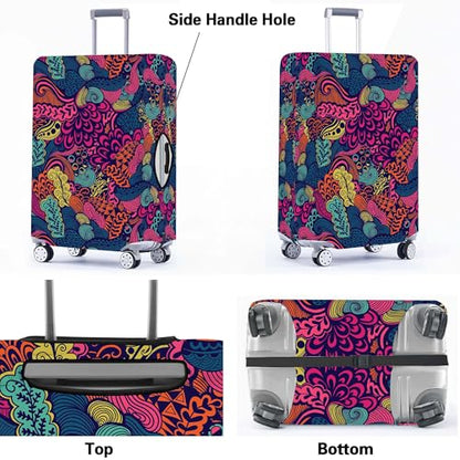Luggage Covers for Suitcase Tsa Approved, Suitcase Covers Protector Elastic Fit for 24-26 Inch Luggage - color: Blue Purple