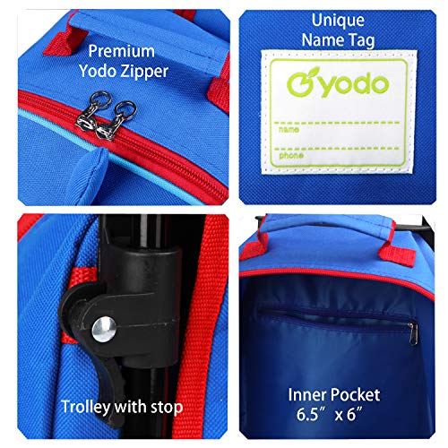 Yodo 3-Way Kids Suitcase Luggage or Toddler Rolling Backpack with wheels - color: Shark-Medium, style: Shark