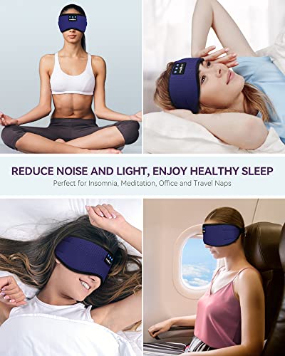 MUSICOZY Sleep Headphones Bluetooth 5.4 Sleep Mask with HD Sound - color: Blue