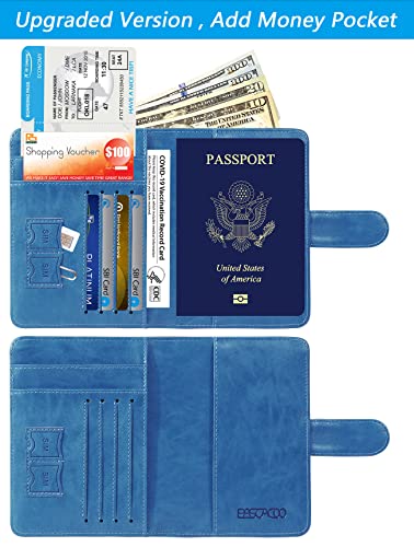 Passport Holder Cover Wallet RFID Blocking, Travel Essentials - color: Z _ #Blue