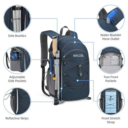 RealCool 20L Lightweight Hiking Backpack, Waterproof Daypack for Camping - color: Blue, size: 20L