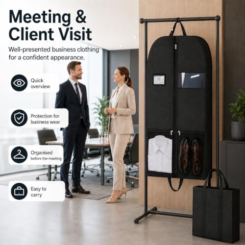 Garment Bag, 54 Inch for Men, Closet Travel, Suit Cover, Window, Hotel Use - size: (1 set ) 54" Garment Bag