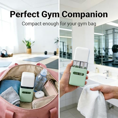 4-in-1 Refillable Cosmetic Containers, TSA Approved Travel Toiletry Kit - color: Light Pink