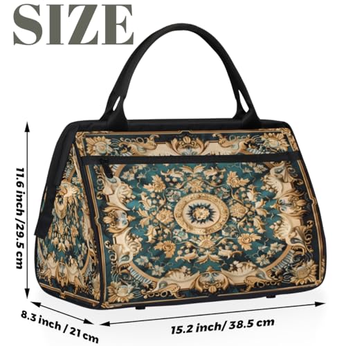 Carpet Pattern Weekender Overnight Bag for Women Travel Gym Sport - color: D 011