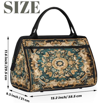 Carpet Pattern Weekender Overnight Bag for Women Travel Gym Sport - color: D 011