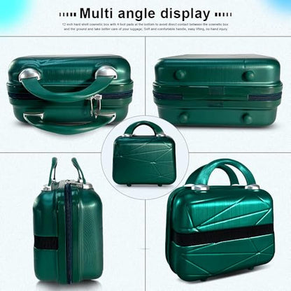 12 Inch Multi-Purpose Waterproof Hard Shell Makeup Case (Green) - color: H003-Green-12 Inch