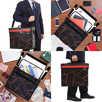 Flypal Fireproof Document Bag with lock, Patented Enclosed Flap, X Large