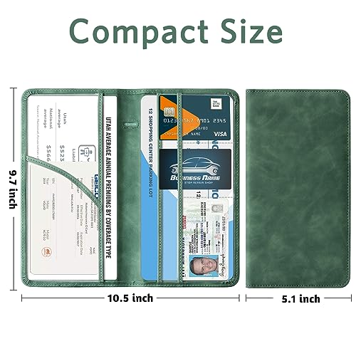 CoBak Car Registration and Insurance Holder - color: L-Emerald