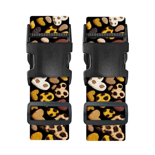 Nuxovilar Luggage Straps Set for Suitcase 1.96x90.5in Polyester - color: YLU10321, size: 1.96"x90.5"