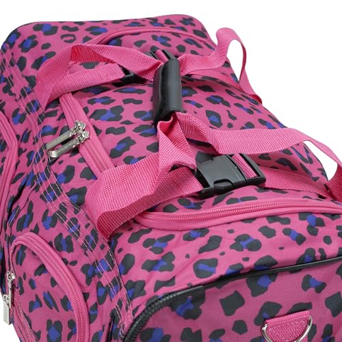 Rockland Rolling Duffel Bag, Black, 22" - color: Magenta Leopard, size: 22"