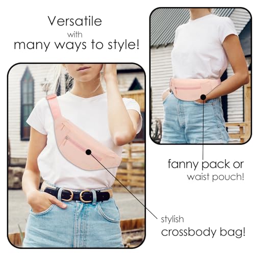MAXTOP Large Mono Pink Fanny Pack Cute Belt Bag for Women Gift Trendy Stuff - color: Mono Pink
