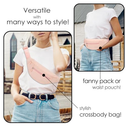 MAXTOP Large Mono Pink Fanny Pack Cute Belt Bag for Women Gift Trendy Stuff - color: Mono Pink