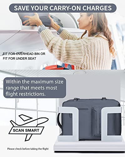 WONHOX Large Travel Laptop Backpack Expandable Flight Approved Backpack Carry on Backpack for Women Men Waterproof 17inch Laptop Daypack Hiking Work Backpack with Shoe Compartment Grey Blue - color: A4-greyblue