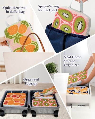Gonex 6-Piece Compression Packing Cubes with Shoe & Laundry Bags - color: Fruit, size: 6 Set