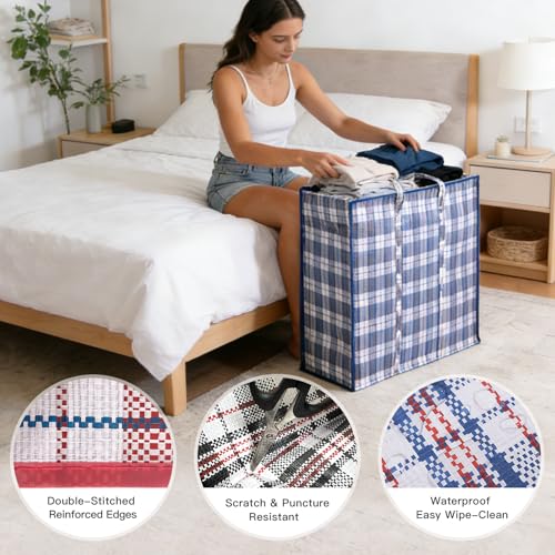 3 Pack 158L Extra Large Moving Bags - Zippers & Wrap-Around Handles - size: X-Large 3 Pack