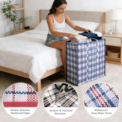 3 Pack 158L Extra Large Moving Bags - Zippers & Wrap-Around Handles - size: X-Large 3 Pack