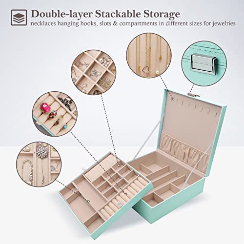 ProCase 2 Layers Jewelry Box for Women -Mint - color: Mint