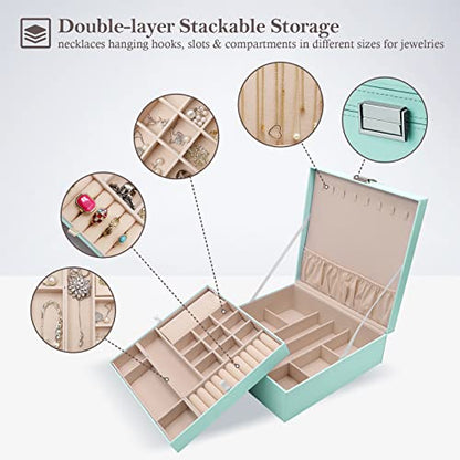 ProCase 2 Layers Jewelry Box for Women -Mint - color: Mint