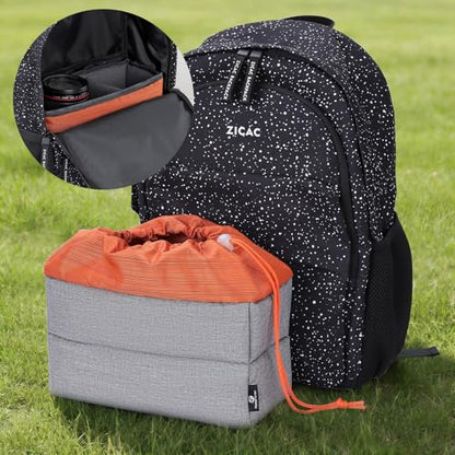 Koolertron Waterproof Shockproof Camera Bag Insert with Adjustable Dividers - color: Tangerine