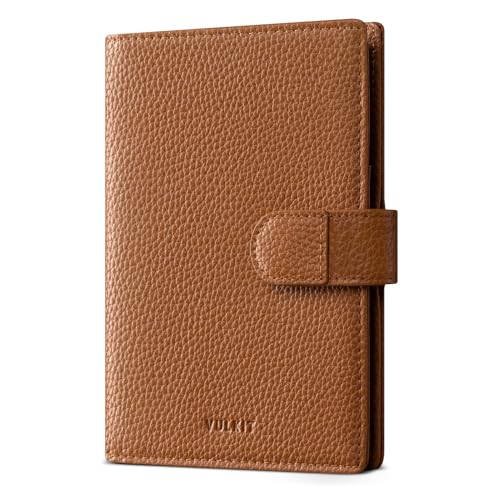 VULKIT Dual Passport Wallet for RFID 2 Passports Holder - color: Grain Browm