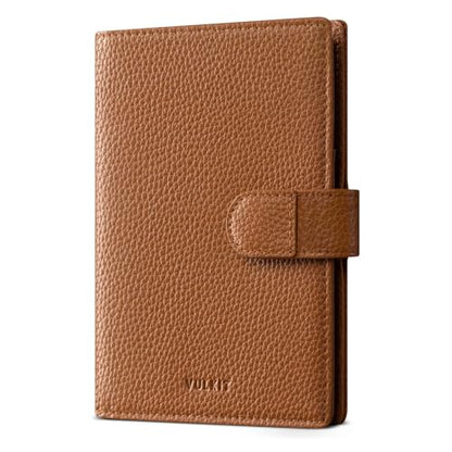 VULKIT Dual Passport Wallet for RFID 2 Passports Holder - color: Grain Browm
