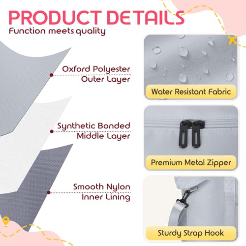 Duffle Bag for Travel with Trolley Sleeve, Gym Bag, Grey - color: Grey