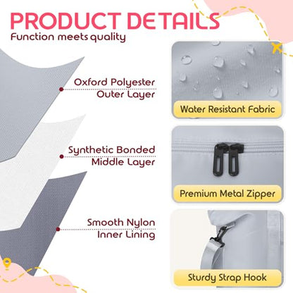 Duffle Bag for Travel with Trolley Sleeve, Gym Bag, Grey - color: Grey