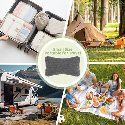 vocheer Small Pillow with Removable Cover, 11"x 7" Tiny Travel Pillow 2 PCS - color: Darkgrey-2pc