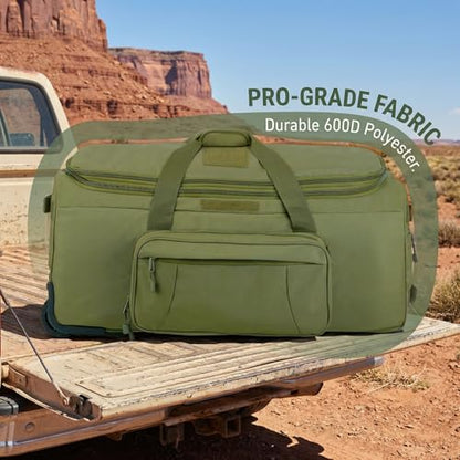 Military Wheeled Deployment Bag Large Tactical Heavy Duty Duffel Bag 124L - color: Green
