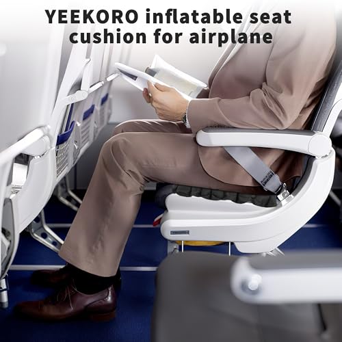 Inflatable Seat Cushion, Lightweight Waterproof Stadium Seat Pads - color: Black(2 Pack)
