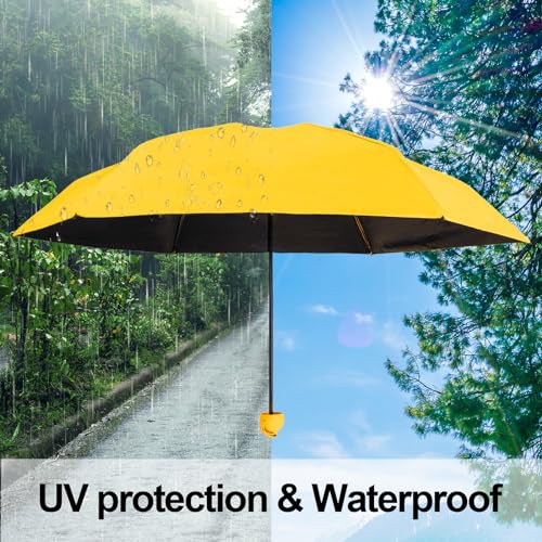 TopTie Compact Mini Umbrella for Purse, Small Sun & Rain Umbrellas with Case, Travel Folding Umbrella - color: Navy
