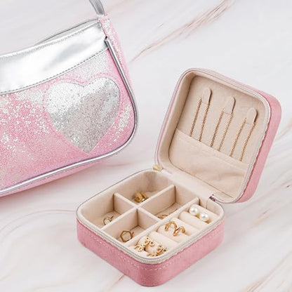 Travel Compact Jewelry Organizer - Zipper Closure Case for Earrings– Travel