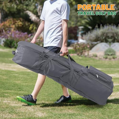 DAREKUKU Golf Travel Bag for Airlines - Heavy Duty 900D Oxford Fabric - color: Grey Basic